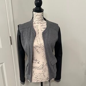 Michael Stars Gray and Black Bomber Jacket